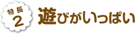 特長2：遊びがいっぱい